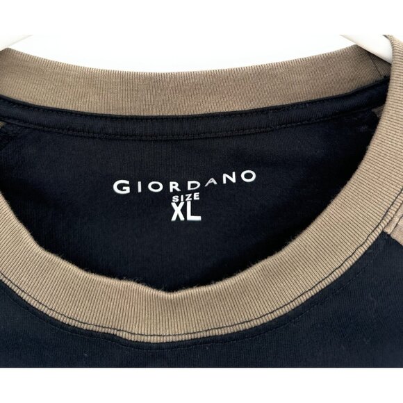 Giordano Black Tan T Shirt Embroidered Mens Sz XL - Picture 3 of 6